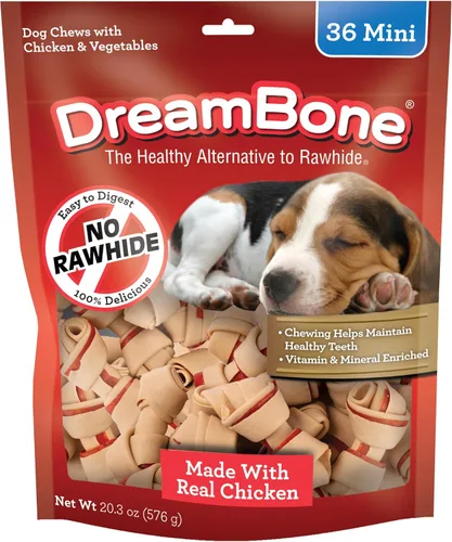 Vista 18 de DreamBone Mini masticables, hechos con pollo y verduras reales, masticables para perros sin cuero crudo, 8