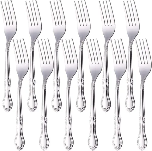 Vista 61 de Cucharas de sopa, cucharas redondas de acero inoxidable para caldo con borde de flor, juego de 12 piezas de acero inoxidable para café, azúcar