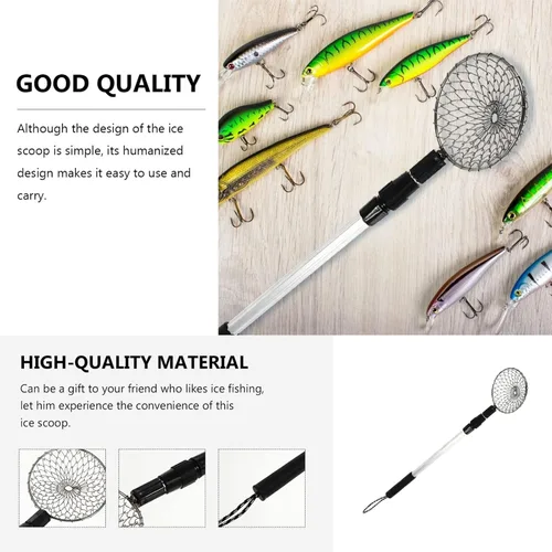 Vista 7 de BESPORTBLE Metal Ice Fishing Scoop Skimmer: Plástico Plegable Invierno Desmontable Pesca Hielo Pesca Scoop L