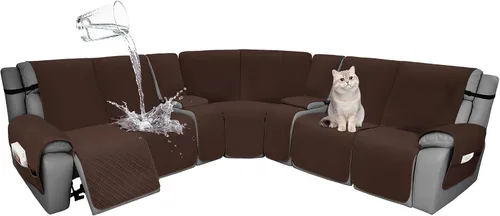 Vista 56 de Fundas de terciopelo 10% impermeables para sofá modular reclinable en forma de L, 1 pieza, fundas acolchadas para sofá reclinable esquinero, juego