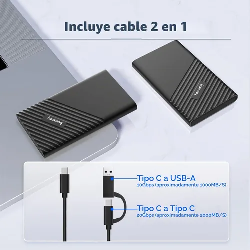 Vista 4 de fanxiang SSD externo portátil de 500 GB, hasta 2000 MB/s, unidad externa de estado sólido USB C, disco duro externo, USB 3.2 Gen2*2 Type-C SSD