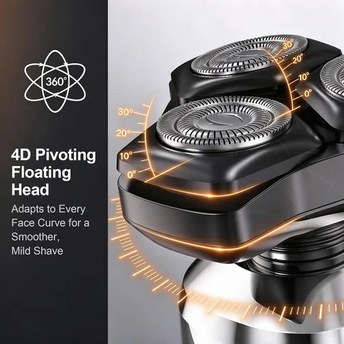 Vista 3 de Maquinilla de afeitar eléctrica para hombres: afeitadoras eléctricas 3 en 1 Titanium black