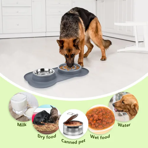 Vista 7 de Pecute Comedero Lento para Perros para Ralentizar la Alimentación, Tazón para Perros con Alimentador Lento sin Derrame con Alfombrilla de Silicona