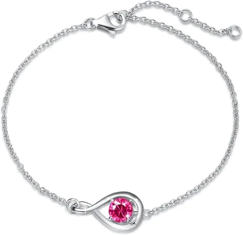 Vista 39 de FANCIME 925 Sterling Silver Infinity Birthstone Bracelets for Women abr-04