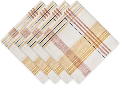 Vista 9 de DII Veranda Plaid Collection - Juego de manteles individuales decorativos de algodón para uso diario, 13 x 19 pulgadas, 4
