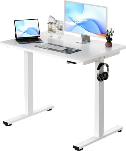 Vista 12 de Okin Escritorio Eléctrico de Pie de 31.5x19.7 Pulgadas Escritorio Pequeño para Computadora - Escritorio de Pie de Pieza Completa con Ruedas Gaming