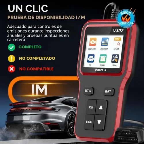 Vista 3 de Escáner OBD2 con probador de batería, lector de código de vehículo para comprobar la luz del motor, Plug and Play, herramienta de diagnóstico