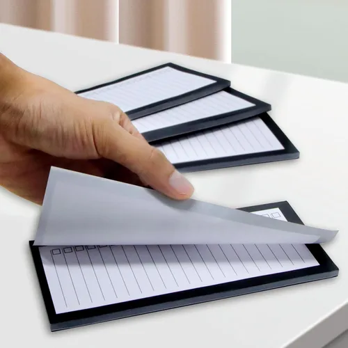 Vista 4 de 4 paquetes de blocs de notas magnéticos para nevera, gran almohadilla magnética para lista de comestibles para nevera, diseño completo con parte