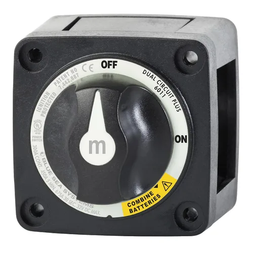 Vista 7 de Blue Sea Systems 6008200 Serie m-Series Mini Interruptor de batería Selector de 3 posiciones, negro