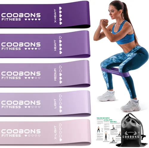 Vista 12 de Resistance Bands for Working Out, Exercise Bands Resistance Bands Set with 5 Resistance Levels, Latex Loop Bands for Women Men, Workout Bands for