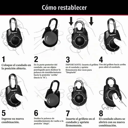 Vista 5 de Master Lock Locker Locker Lock configura su propio candado de combinación direccional, 1 paquete, colores surtidos