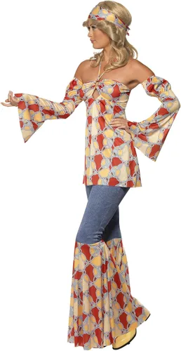Vista 2 de Smiffys Disfraz vintage hippy de los años 70 para mujer