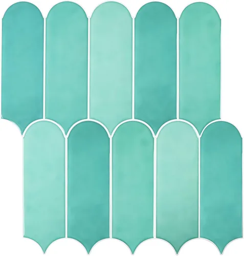 Vista 8 de Azulejos Rosas para Salpicaduras de Cocina de Despegar y Pegar, Azulejos Autoadhesivos 3D Rosa Brillantes con Diseño de Plumas de Pavo Real