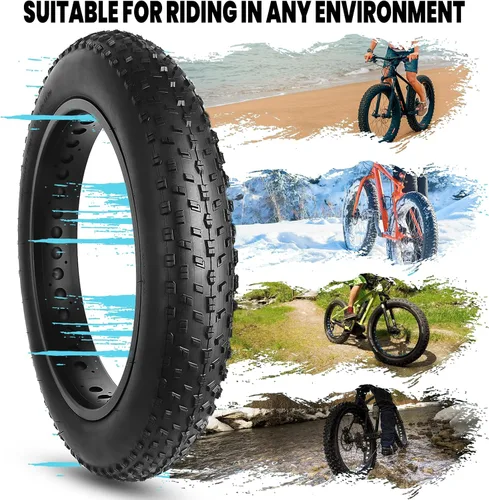 Vista 2 de Neumático de Reemplazo para Bicicleta de Llanas Anchas Hycline: Neumáticos Plegables MTB de Alto Rendimiento y Resistente al Desgaste
