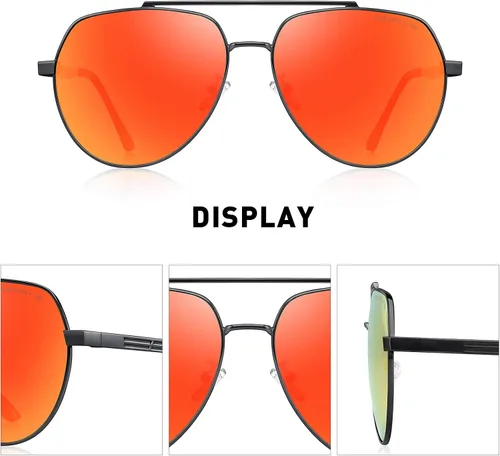 Vista 3 de MERRYS Lentes de sol clásicos Pilot para hombres y mujeres lentes de sol polarizados para conducción con lentes espejados protección UV 400 2283in