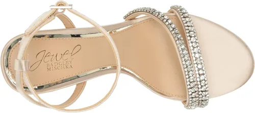Vista 5 de Jewel Badgley Mischka Rosa - Sandalia de tacón con correas de piedras preciosas