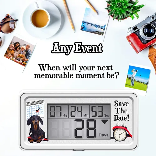 Vista 4 de Temporizador de cuenta regresiva para jubilación hasta 9999 días con retroiluminación - Cuenta atrás para tu jubilación, vacaciones y todos