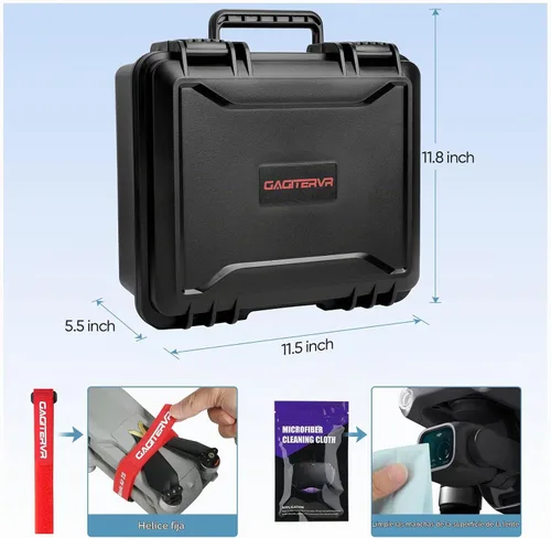 Vista 4 de GAGITERVR Funda rígida de transporte para DJI Air 2S / Mavic Air 2 Drone y más accesorios, protección completa impermeable y anticaídas