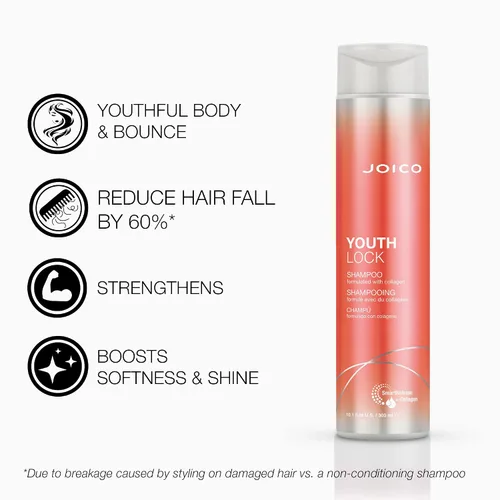 Vista 3 de Juego de champú y acondicionador YouthLock formulado con colágeno Cuerpo juvenil y rebote Reduce la rotura y el encrespamiento Libre