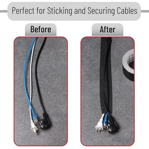 Vista 7 de Bates Cinta de Gaffing de 2 pulgadas x 23 yardas, paquete de 2 unidades - Negro, Cinta Multiusos para Suelo y Cable