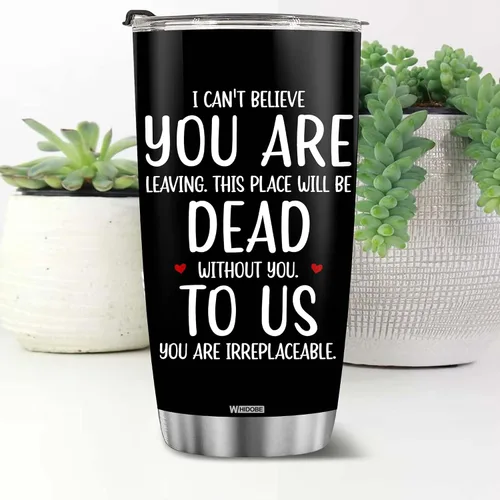 Vista 3 de WHIDOBE Regalos para compañeros de trabajo para mujeres, hombres, You Are Dead To Us Tumbler Goodbye Coworker New Job Going Away Regalo