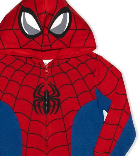 Vista 2 de Marvel Avengers Capitán América y Spiderman - Sudadera con capucha para niños pequeños y pequeños color azul marinorojoblanco
