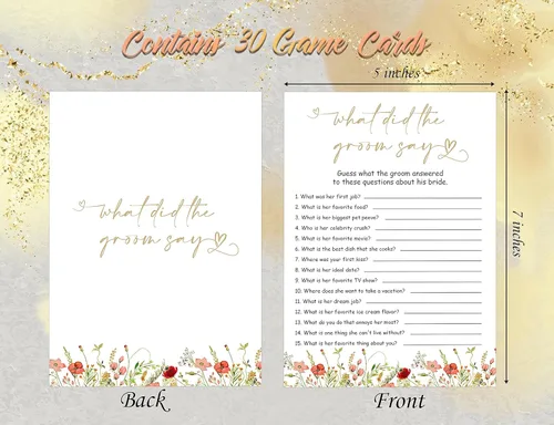 Vista 2 de What Did the Groom Say - Juego de despedida de soltera, despedida de soltera y despedida de soltera, juego de 30 tarjetas, tarjetas de juego