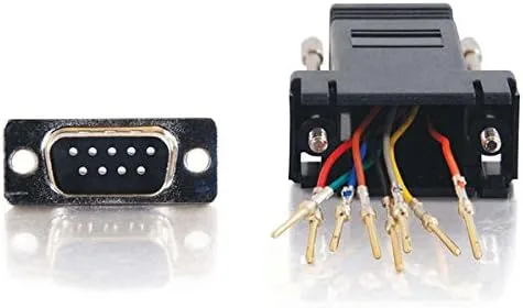 Vista 2 de C2G 02947 RJ45 a DB9 macho Serial RS232 adaptador modular, negro 1,5 pulgadas