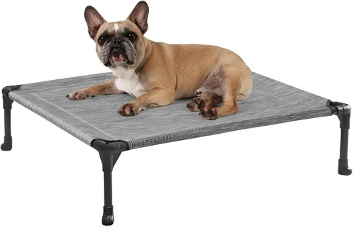 Vista 38 de Veehoo Cama elevada para perros medianos, para exteriores, cama elevada y refrescante para perros, cama para mascotas con malla transpirable, patas
