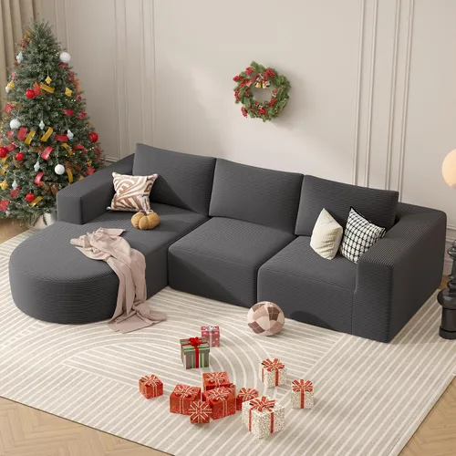 Vista 36 de Sofá cama modular, sofás de nube convertibles para sala de estar, 2 tumbonas de pana sin hueso, sofá cama de gran tamaño para dormitorio,