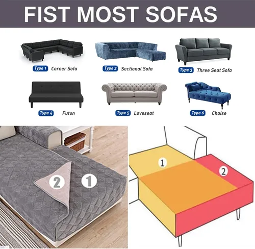 Vista 6 de Fundas de sofá modular en forma de L de 3, 2, 4, 1 plaza, antideslizante, de terciopelo acolchado, suave, lavable, protector de muebles para perros