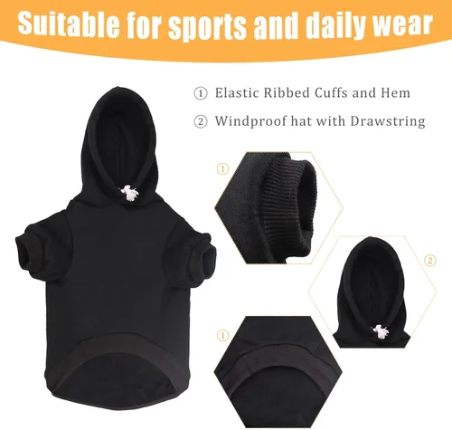 Vista 5 de Sudadera con capucha para perro, suéter de seguridad para perro, suave forro polar cepillado, sudadera con capucha con bolsillo para perros medianos