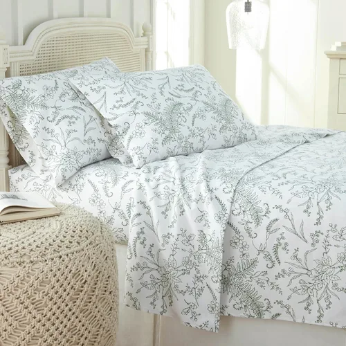 Vista 139 de Southshore Fine Living, Inc. Colección Winter Brush, juego de sábanas de 3 piezas para cama individual, sábana bajera con bolsillo profundo de 14
