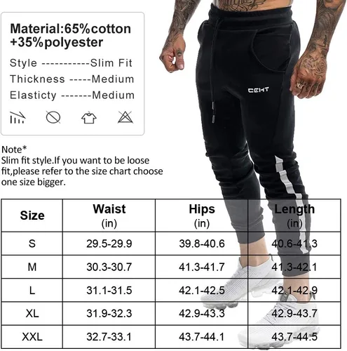 Vista 6 de Wangdo Pantalones deportivos ajustados para hombre, pantalones deportivos cónicos para entrenamiento, pantalones deportivos casuales para correr