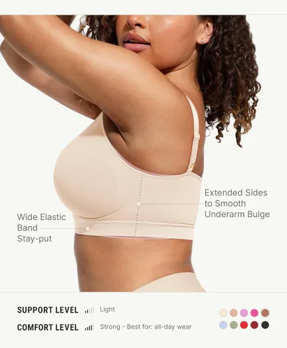 Vista 3 de FeelinGirl Bralettes para mujer con soporte, sujetadores cómodos sin aros, sin costuras, para uso diario