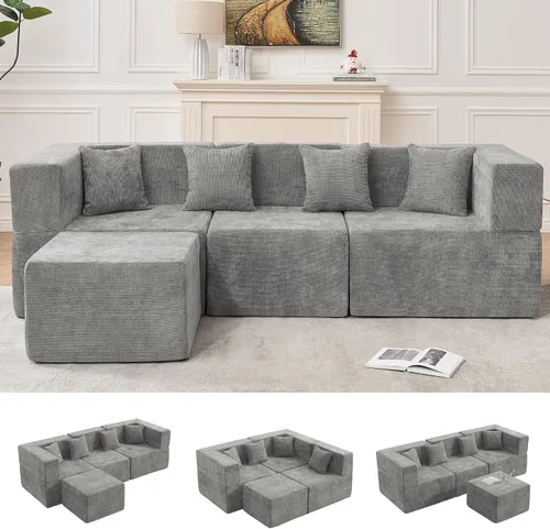 Vista 44 de MONVANE Sofá cama convertible de 55.5 pulgadas, sofá cama 2 en 1 sin hueso con bolsillo de almacenamiento, cómodo sofá de asiento profundo