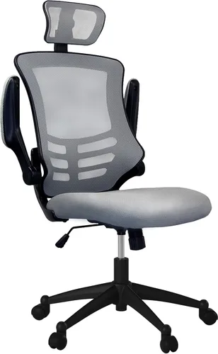 Vista 8 de Techni Mobili Silla de oficina de malla de respaldo alto con reposacabezas Negro