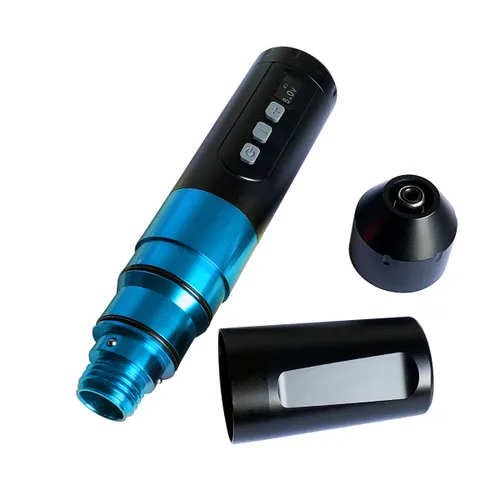 Vista 5 de BRONC Máquina de tatuaje V2 Rotary Pen Style Supply Motor sin núcleo 2,000mAh Batería de energía (azul)