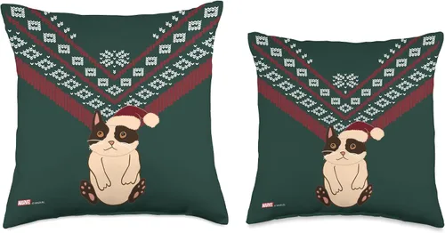Vista 3 de Marvel Hawkeye Cat Holiday - Almohada de suéter para gato, 16.0 x 16.0 in, multicolor