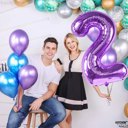 Vista 325 de KatchOn Globo negro del número 1 de 40 pulgadas, globo de feliz cumpleaños Large Mylar Number One Balloon for 1st Birthday Decorations, Foil