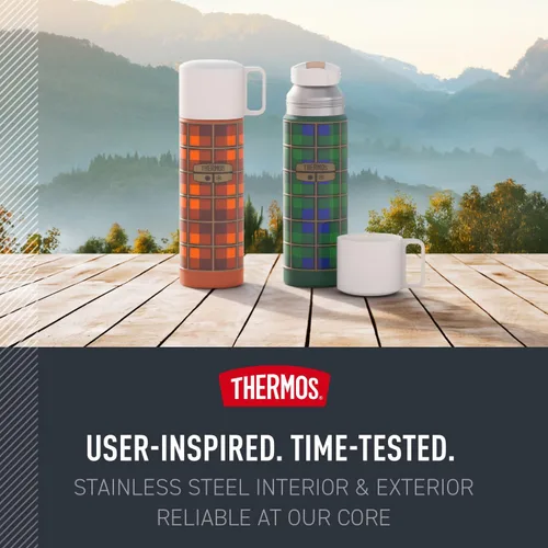 Vista 5 de Thermos Botella compacta de acero inoxidable con aislamiento al vacío de 25 onzas, pizarra