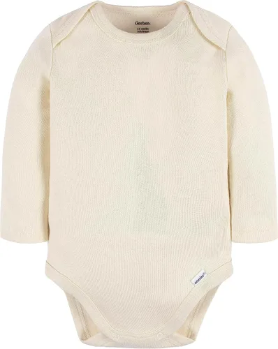 Vista 2 de Gerber Unisex Baby Long Sleeve Solid Onesies Multi-pack Interlock 180 Gsm