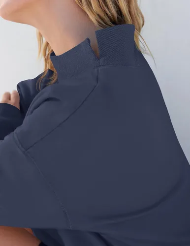 Vista 4 de ZESICA Women's 2024 Oversized Sweatshirts Turtleneck Long Sleeve Chunky Loose Fleece Y2K Pullover Hoodies Tops