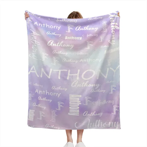 Vista 16 de Manta de bebé azul personalizada con nombre para niño, manta de bebé personalizada con nombre que recibe manta floral para bebés, recién nacidos