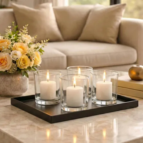 Vista 5 de Juego de 24 velas votivas Richland® blancas sin perfume