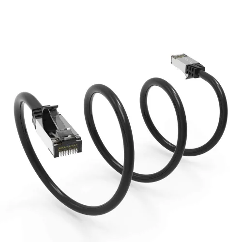 Vista 4 de AEONS Cable Ethernet blindado Cat 8 de 1 pie de alta velocidad 40Gbps Cat8 red LAN 2000 Mhz chapado en oro RJ45, resistente a la intemperie, cable