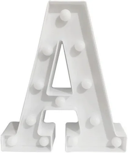Vista 9 de anso Letras LED del alfabeto con números iluminados, letras de plástico blanco, decoración de pie de la A a la Z 0 ~ 9 (rosa corazón)