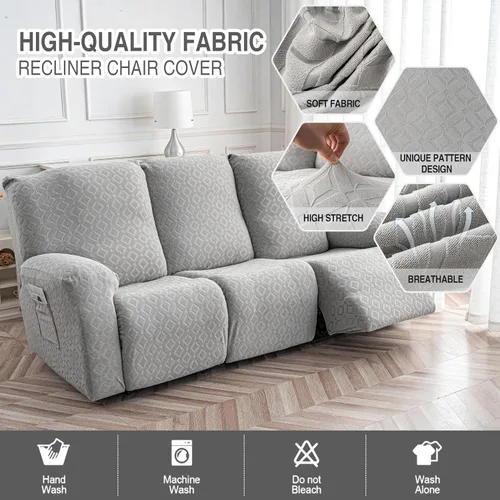 Vista 29 de Gennia Funda Impermeable para Silla Reclinable, Fundas Elásticas para Sofá Reclinable con Bolsillos, Fundas Lavables para Silla Reclinable Lazy Boy