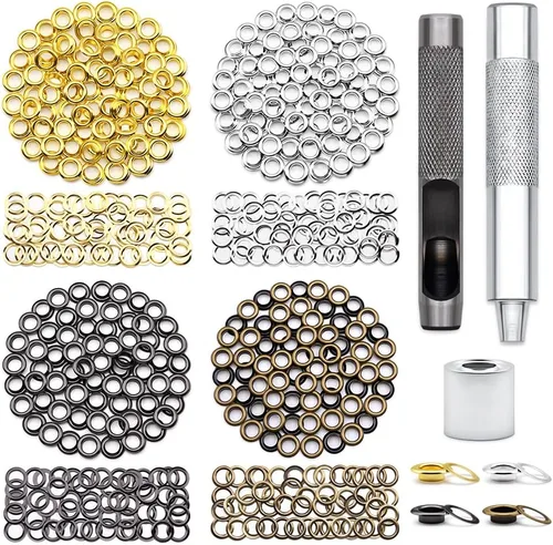 Vista 31 de SEMINI 800 Sets 4 Colors 6mm Grommet Eyelet Kit with Install Tool Kit