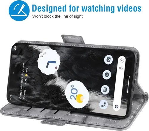 Vista 3 de Asuwish Funda de teléfono para Google Pixel 7 5G con protector de pantalla de vidrio templado y funda de cartera de mármol, soporte para tarjetas